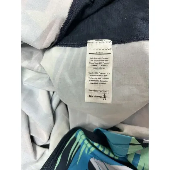 Smartwool Sport Tank Dress Sz M Navy Palm Print Merino Wool Lightweight - Picture 3 of 7